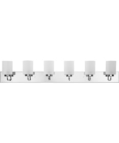 Merry 6-Light Etched Glass Transitional Style Bath Vanity Wall Light Polished Chrome