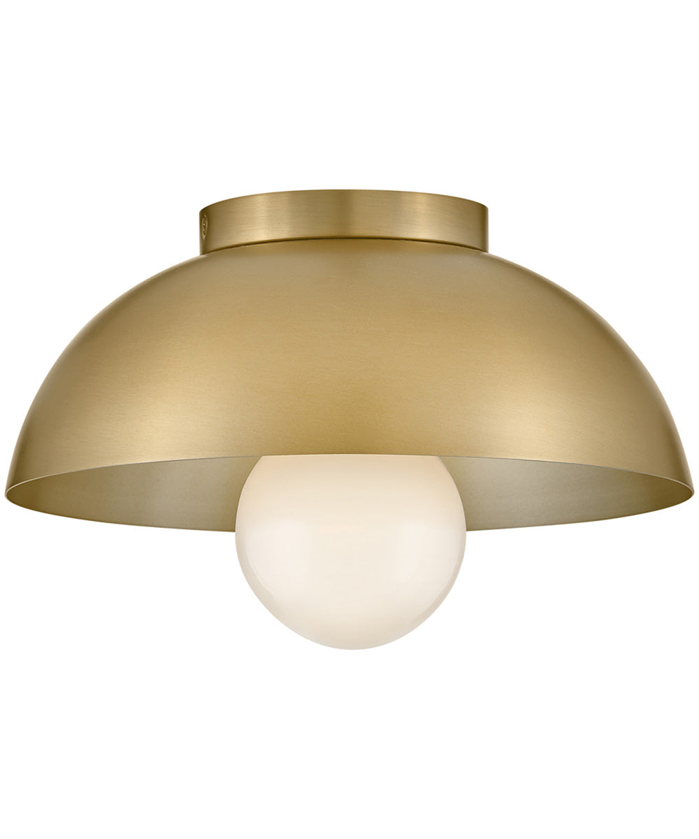 Stu 1-Light Small Flush Mount in Lacquered Brass