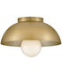 Stu 1-Light Small Flush Mount in Lacquered Brass