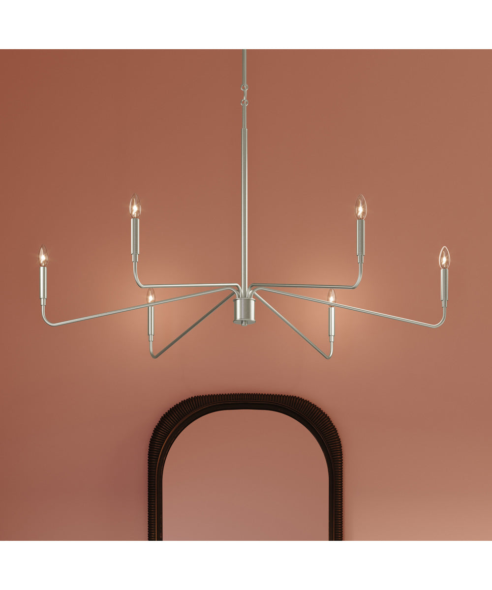Pilar Extra Large 6-Light Chandelier Brushed Nickel