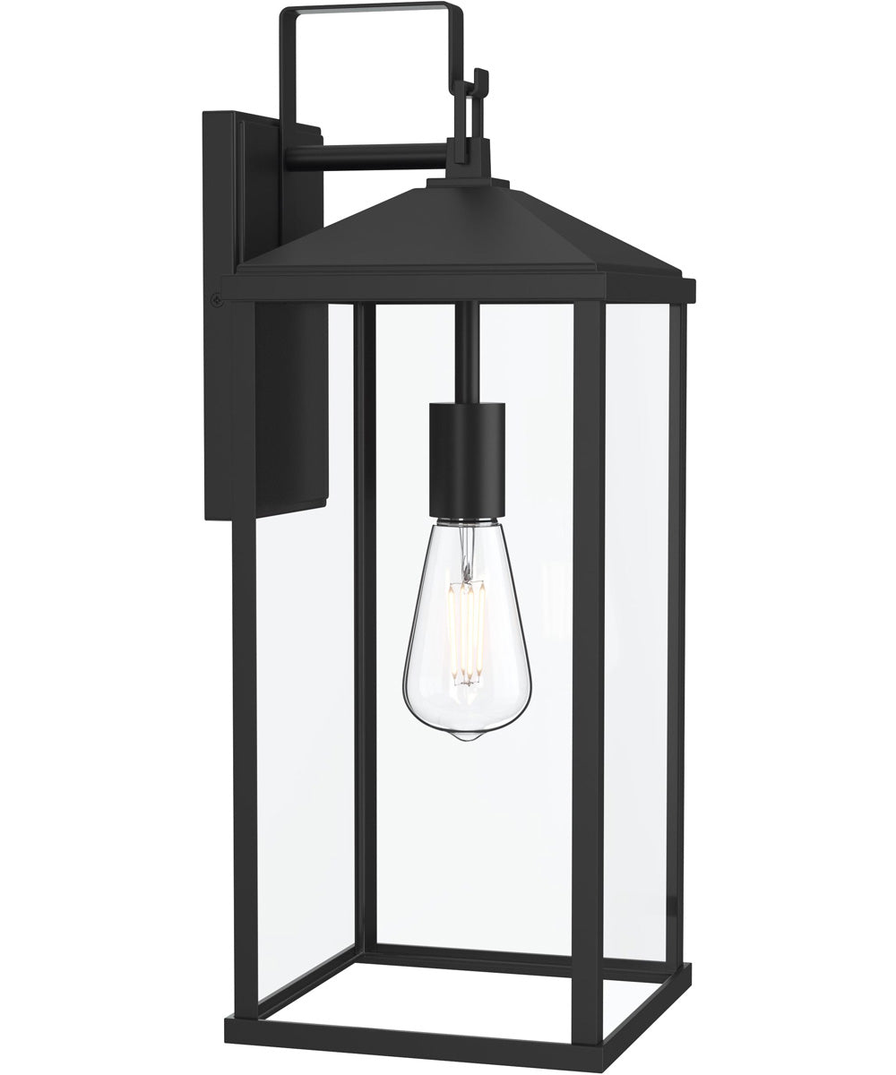 Cantley Extra Large Outdoor Wall Lantern with Clear Glass Panels Matte Black