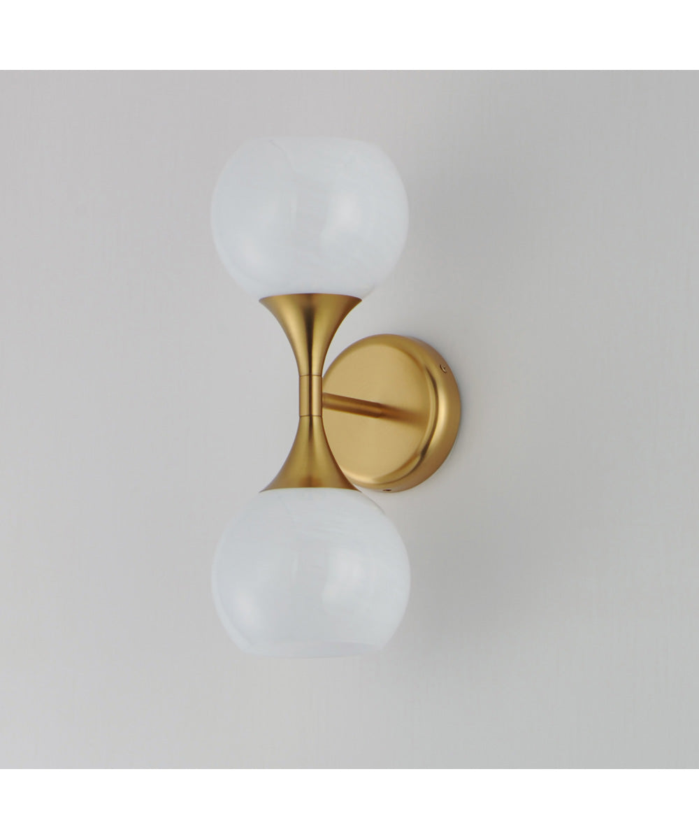 Neve 2-Light Wall Sconce Natural Aged Brass