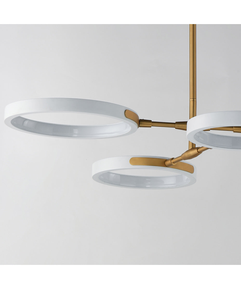 Hoopla 4-Light LED Pendant White/Gold