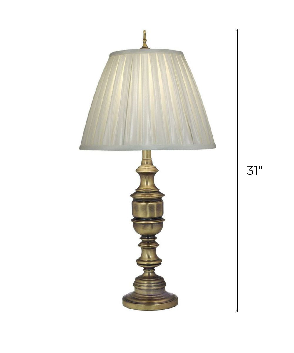 31"H 3-Way Table Lamp Antique Brass