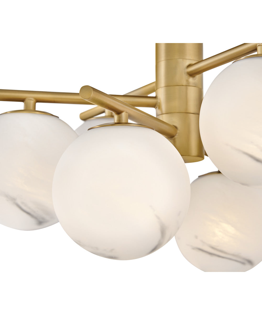 Selene 9-Light Large Semi-Flush Mount in Lacquered Brass