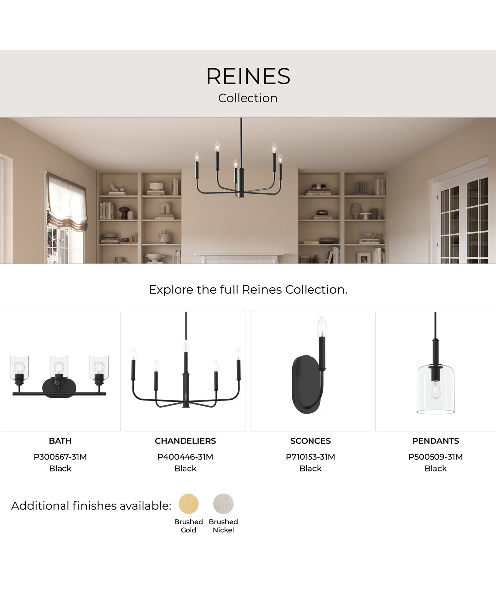 Reines 6-Light Large Chandelier Matte Black