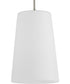 Clarion 1-Light Etched White Pendant P500430 Polished Nickel