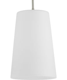 Clarion 1-Light Etched White Pendant P500430 Polished Nickel