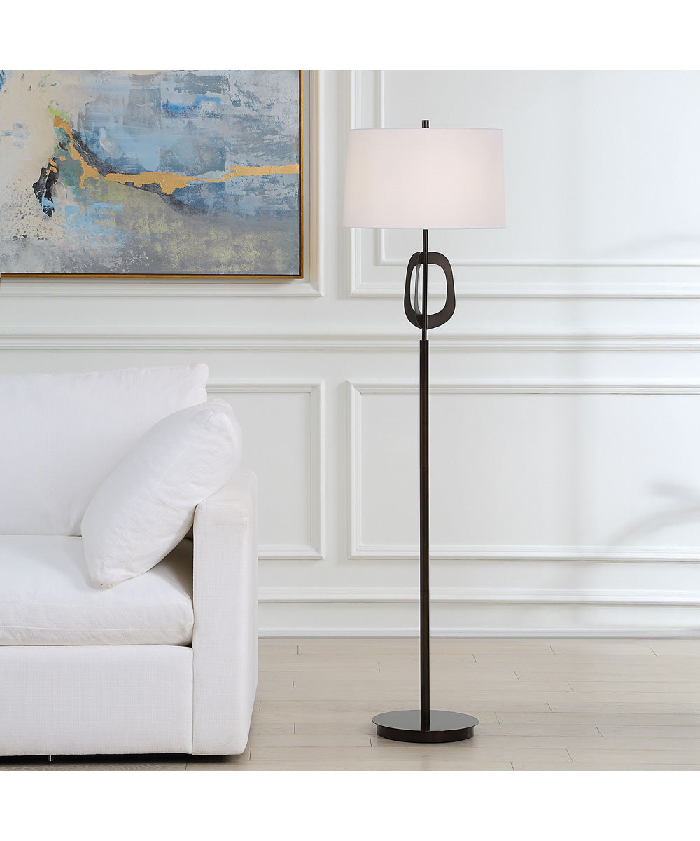 1-Light Floor Lamp with Minimalist Metal Design in Oil-Rubbed Bronze