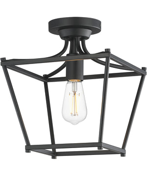 Clifton Single Pendant / Semi-Flush Black