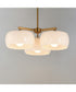 Glazed 3-Light Chandelier White/Natural Aged Brass