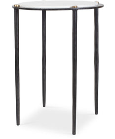 Wren Round White Marble Accent Table