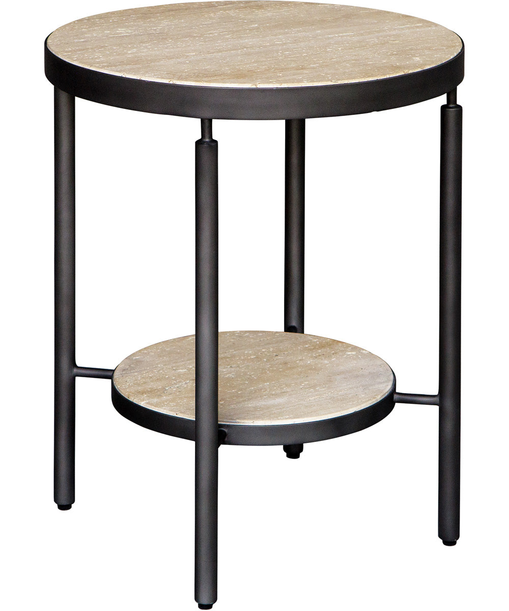 Dauntless Travertine Side Table