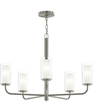 Mack 5-Light Chandelier with Layered Glass Shades Brushed Nickel