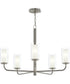 Mack 5-Light Chandelier with Layered Glass Shades Brushed Nickel