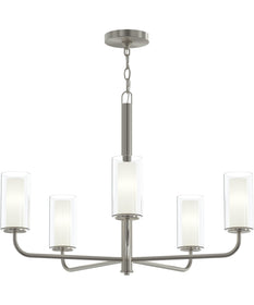 Mack 5-Light Chandelier with Layered Glass Shades Brushed Nickel