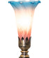 12" High Pink/Blue Tiffany Pond Lily Cherub Mini Lamp