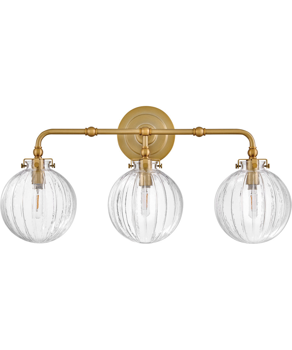 Helene 3-Light Medium Three Light Vanity in Lacquered Brass