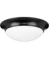 2-Light 14" Etched Glass Flush Mount Matte Black