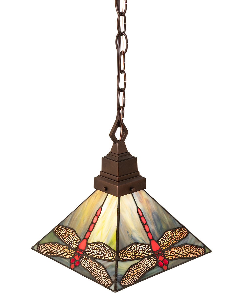 10" Square Prairie Dragonfly Pendant