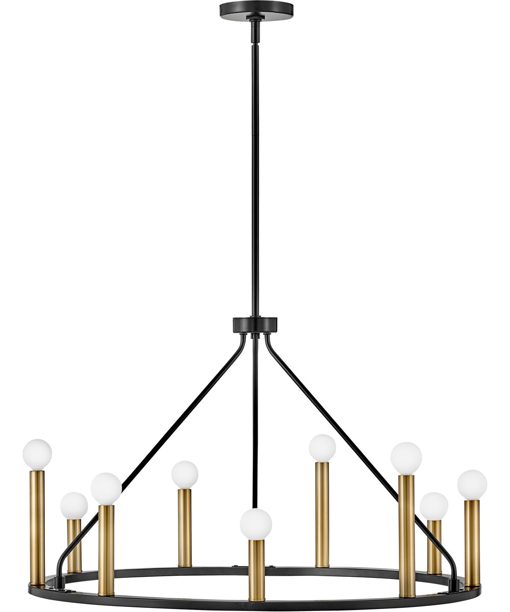 Lazlo 9-Light Medium Single Tier Chandelier in Black