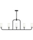 Mack 5-Light Linear Chandelier with Layered Glass Shades Matte Black