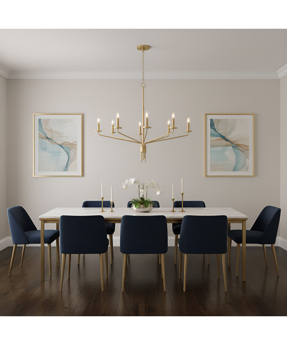 Alexander 8-light Chandelier Brushed Gold