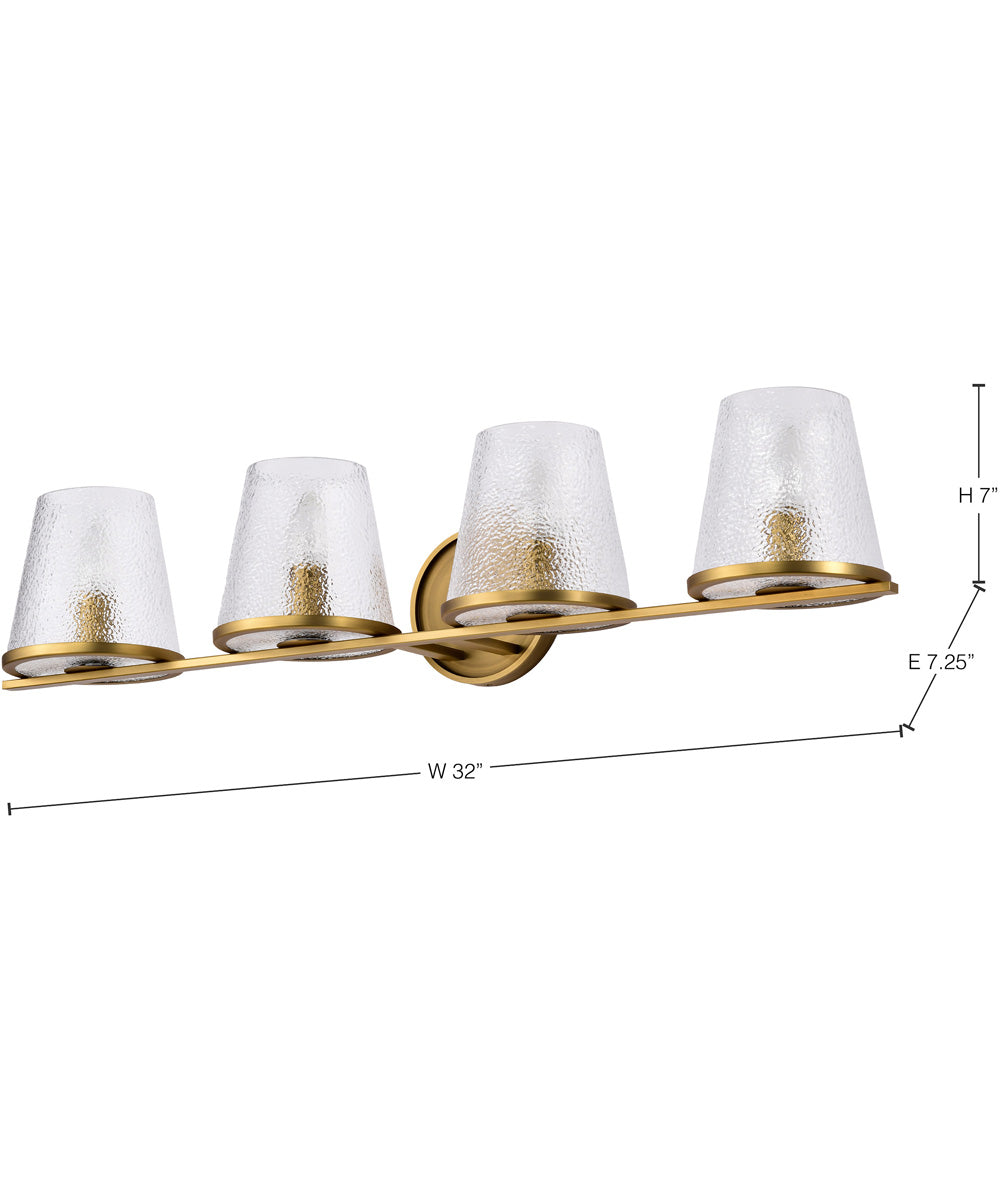 Valentine 4-Light Vanity & Wall Vintage Brass