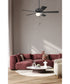 EOS 2 Light Frosted White Bowl 52" Ceiling Fan 2-Light Fan Flat Black