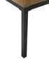 Tufted Metal Bench - Light Brown Faux Leather