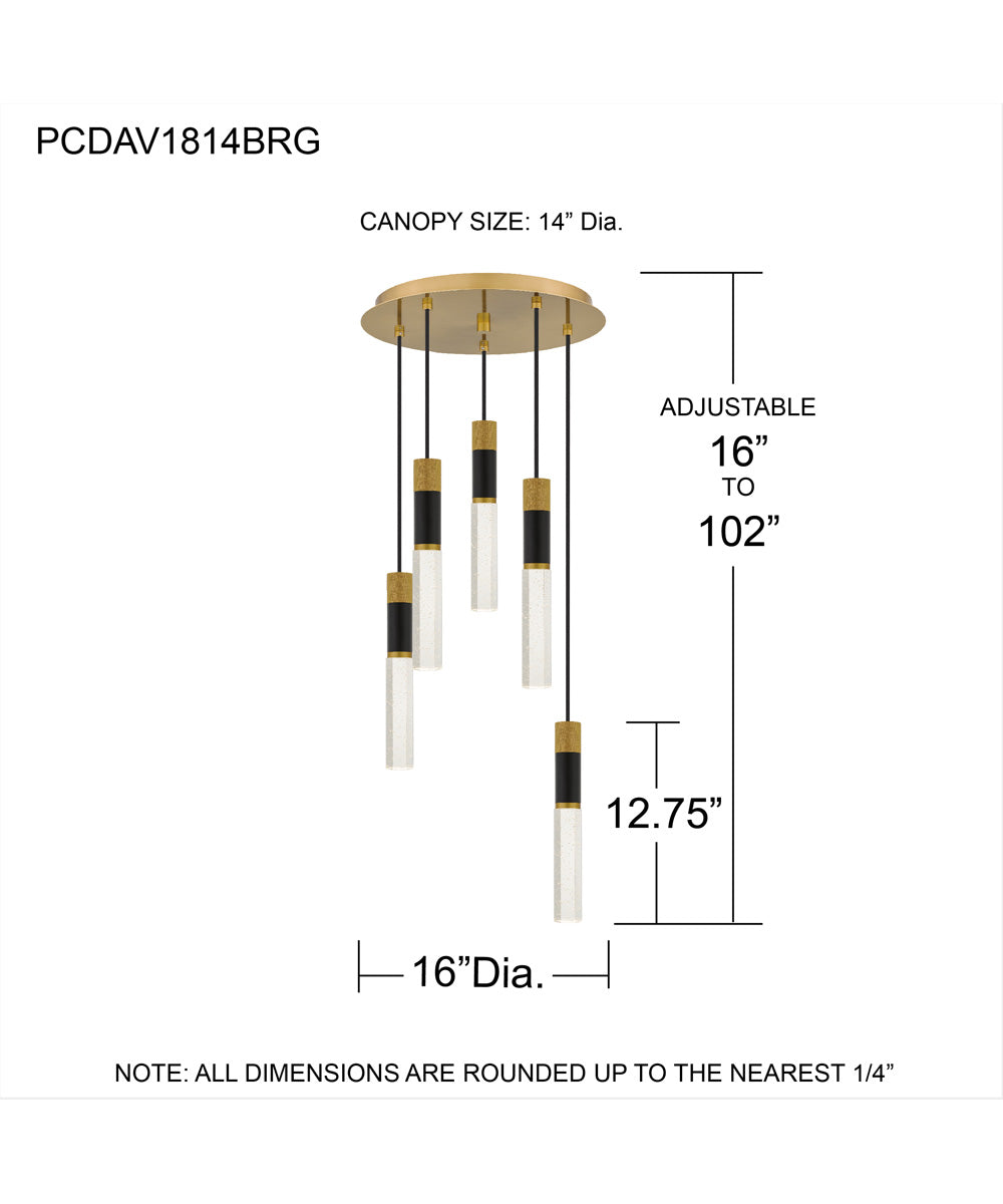 Davies 5-light Pendant Brushed Gold