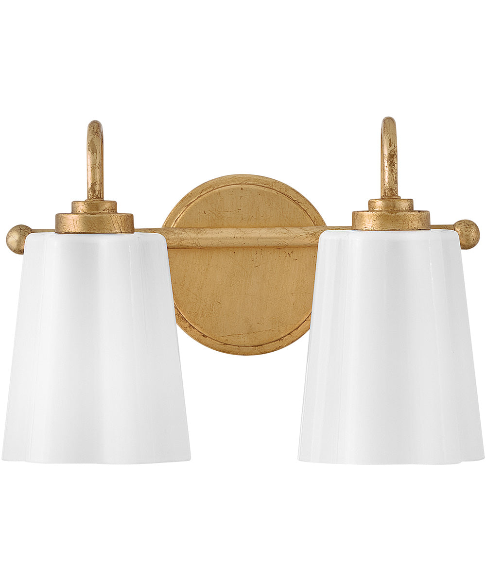 Honey 2-Light Small Two Light Vanity in Distressed Brass