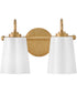 Honey 2-Light Small Two Light Vanity in Distressed Brass