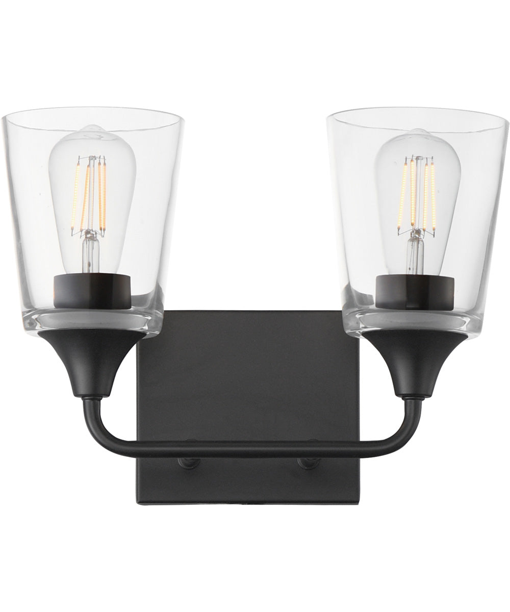 Hudson 2-Light Bath Vanity Black