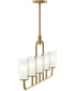 Mack 5-Light Linear Chandelier with Layered Glass Shades Brushed Gold