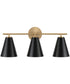 Charlie 3-Light Vanity Matte Brass and Black