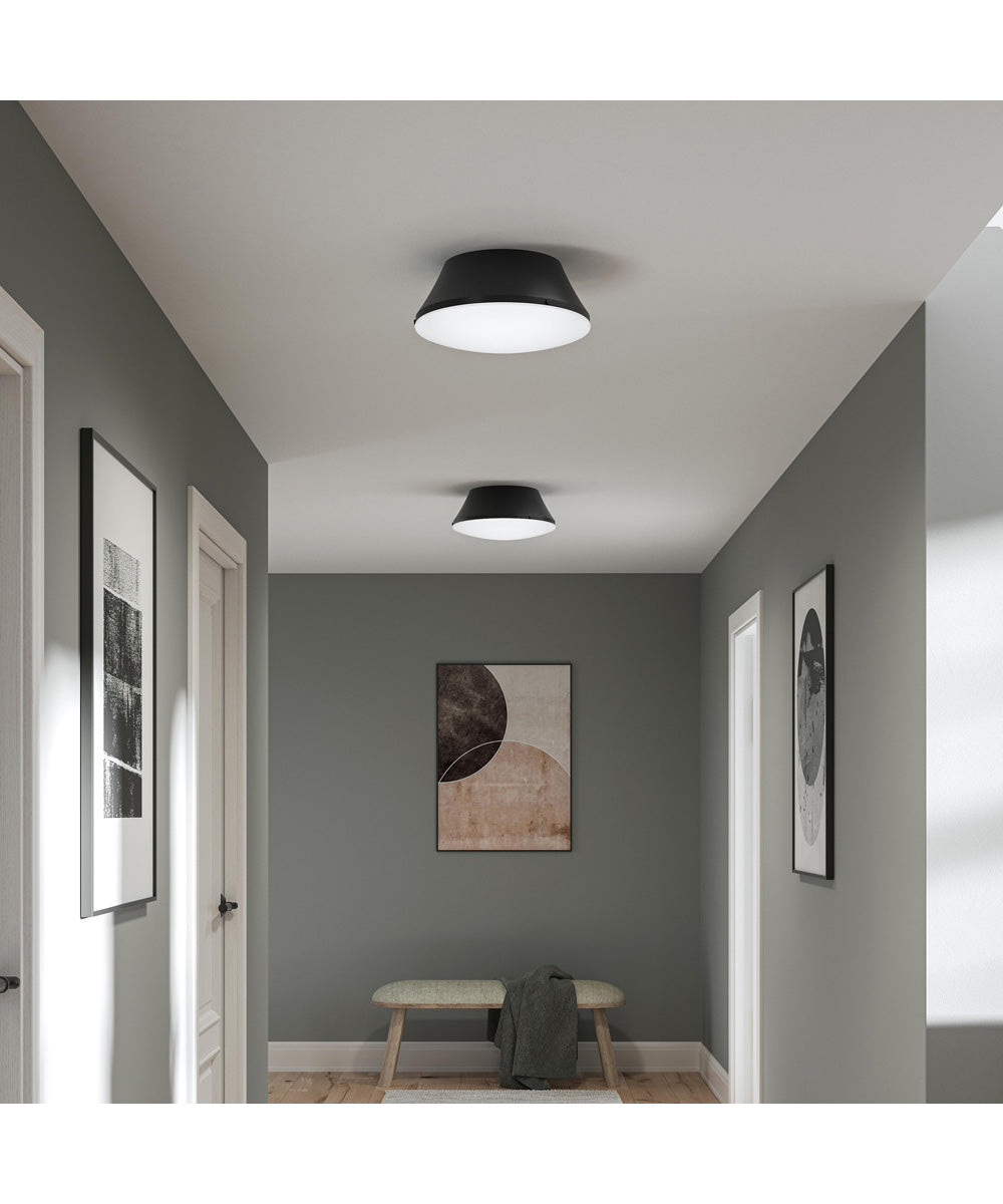 Avra Large 3-Light Flush Mount with Etched White Glass Shade Matte Black