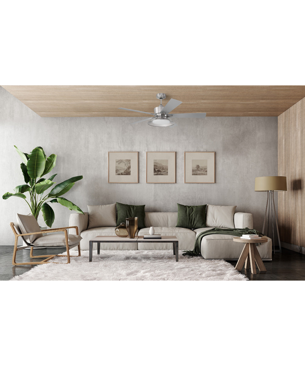 52" Topper 1-Light Fan Brushed Polished Nickel