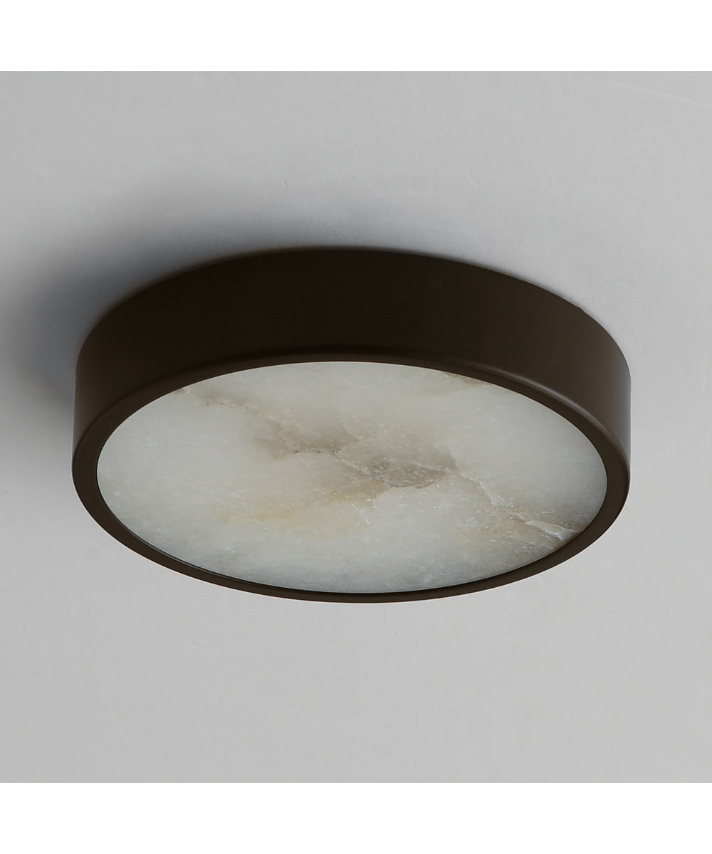 Slab 5.5 inch LED Alabaster Flush Mount Dark Bronze