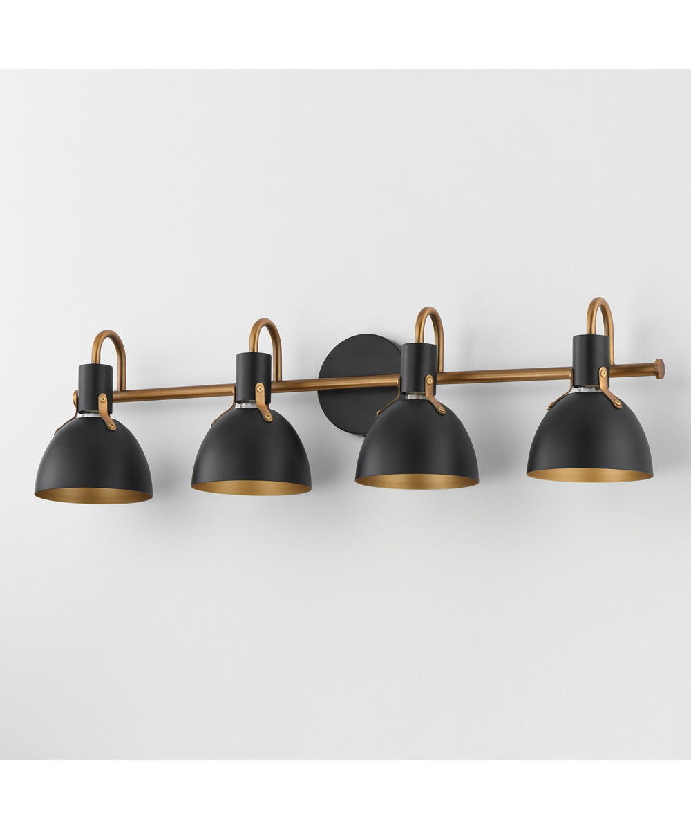 Dusk 4-Light Wall Sconce Black / Antique Brass