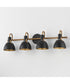 Dusk 4-Light Wall Sconce Black / Antique Brass