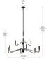Pilar Two-Tier 9-Light Chandelier Matte Black