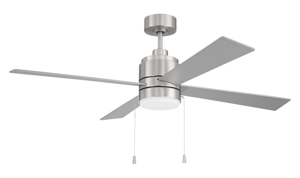 Energy Star McCoy 52" 4 Blade Ceiling Fan 1-Light Fan Brushed Polished Nickel