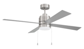 Energy Star McCoy 52" 4 Blade Ceiling Fan 1-Light Fan Brushed Polished Nickel