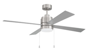 Energy Star McCoy 52" 4 Blade Ceiling Fan 1-Light Fan Brushed Polished Nickel