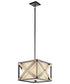 Cahoon 16"W 1-Light Anvil Iron Finish Square Shade Pendant/Semi-Flush Mount Light Fixture by Kichler