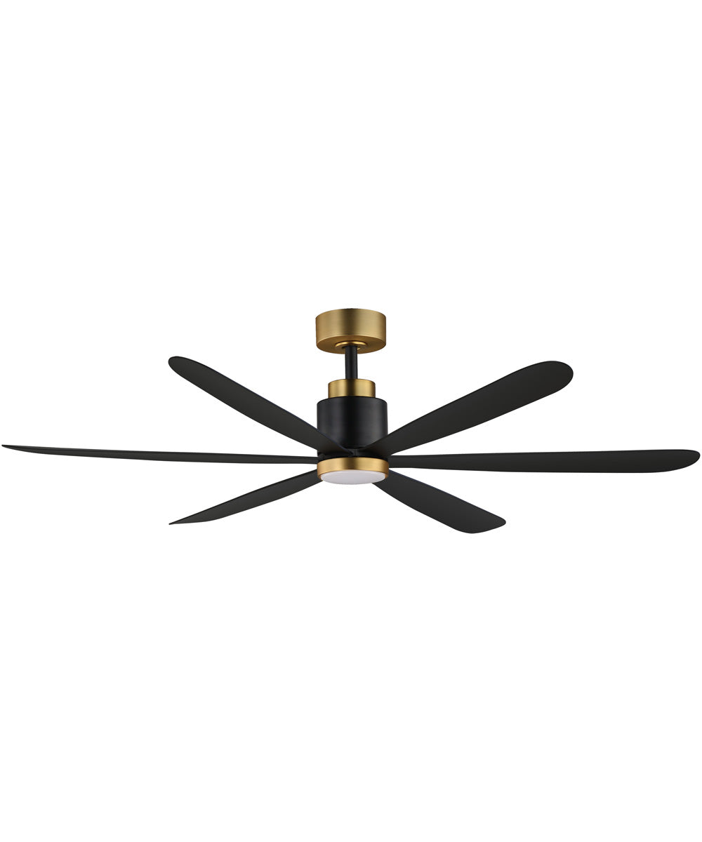 Petals 60 inch 6-Blade Fan w LED Black / Gold