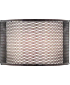 16x16x10 Perforated Metal ORB/White Linen Double Drum Hardback Lampshade