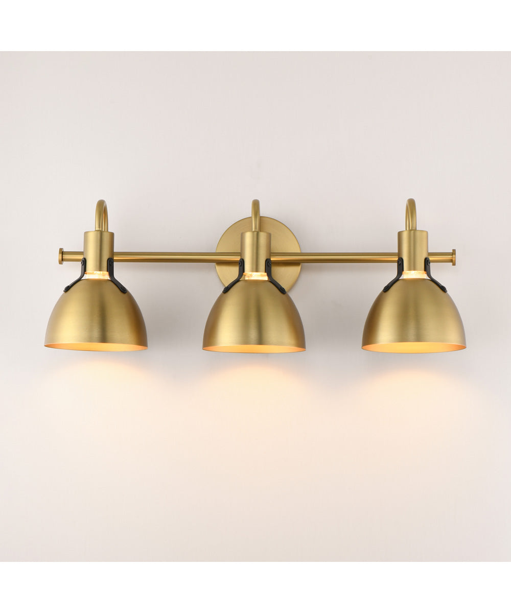 Dusk 3-Light Wall Sconce Satin Brass