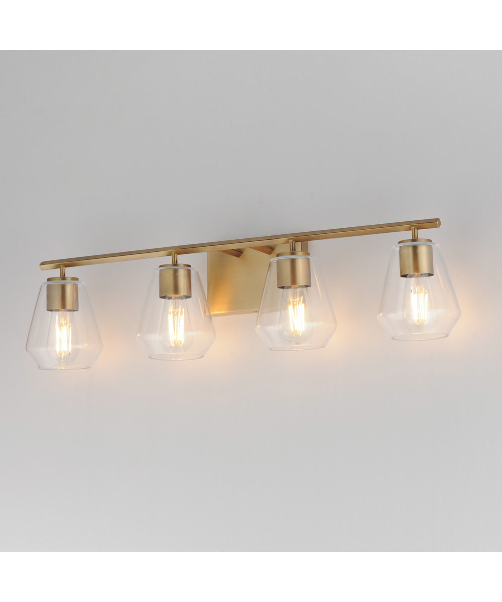 Geode 4-Light Bath Vanity Natural Aged Brass